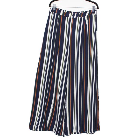 VERONA Multicolor Striped Wide Leg Pants Large - Picture 2 of 5